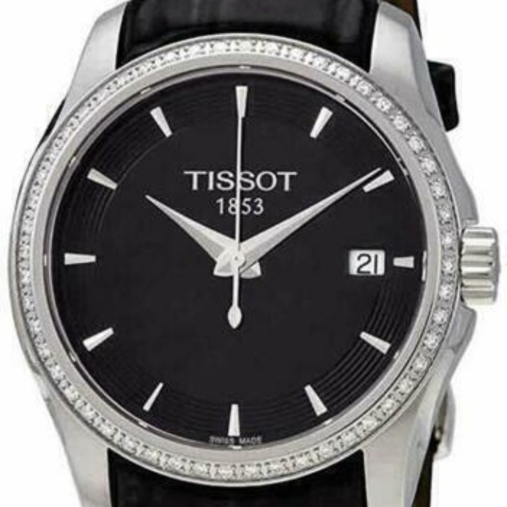 Tissot Couturier 32mm Steel Black Dial Diamond Ladies Watch T035.210.66.051.00